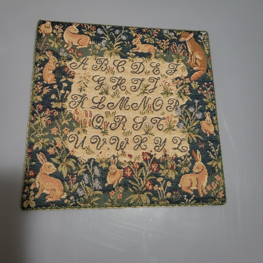 Traditional Tapestries Ely Cathedral Medieval Animals Sampler Plaque